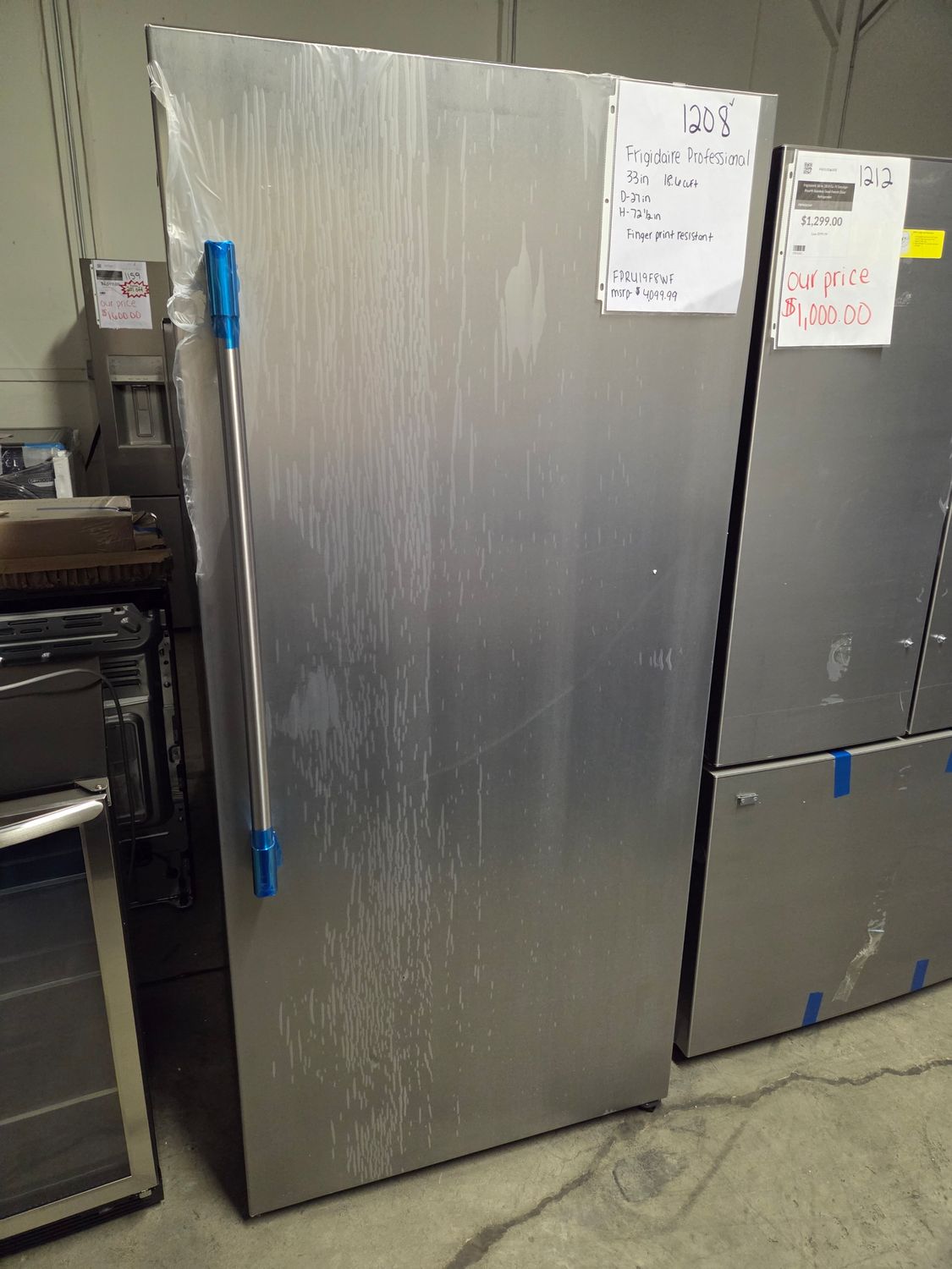 1208 FPRU19F8WF Frigidaire Professional 33 Inch Refrigerator Column with 18.6 Cu. Ft. Capacity, Internal Water Dispenser, SpaceWise Organization, CrispSeal Crispers, EvenTemp Cooling, Door Alarm, Temp