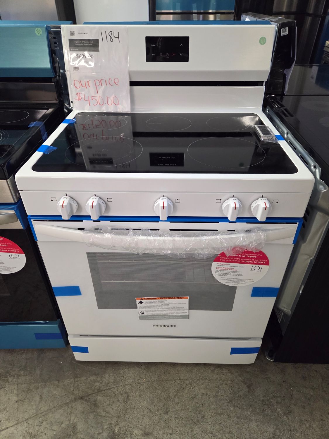 1184 FCRE3052BW Frigidaire® 30&quot; White Freestanding Electric Range