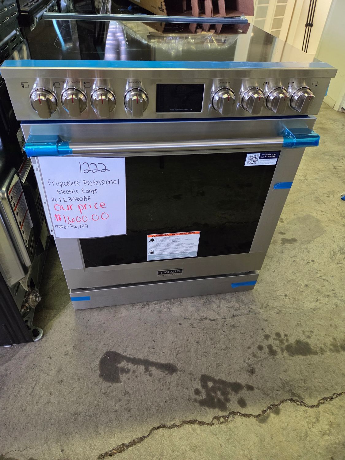 1222 PCFE3080AF Frigidaire Professional 30” Electric Range with No Preheat + Air Fry, Includes Air Fry Tray