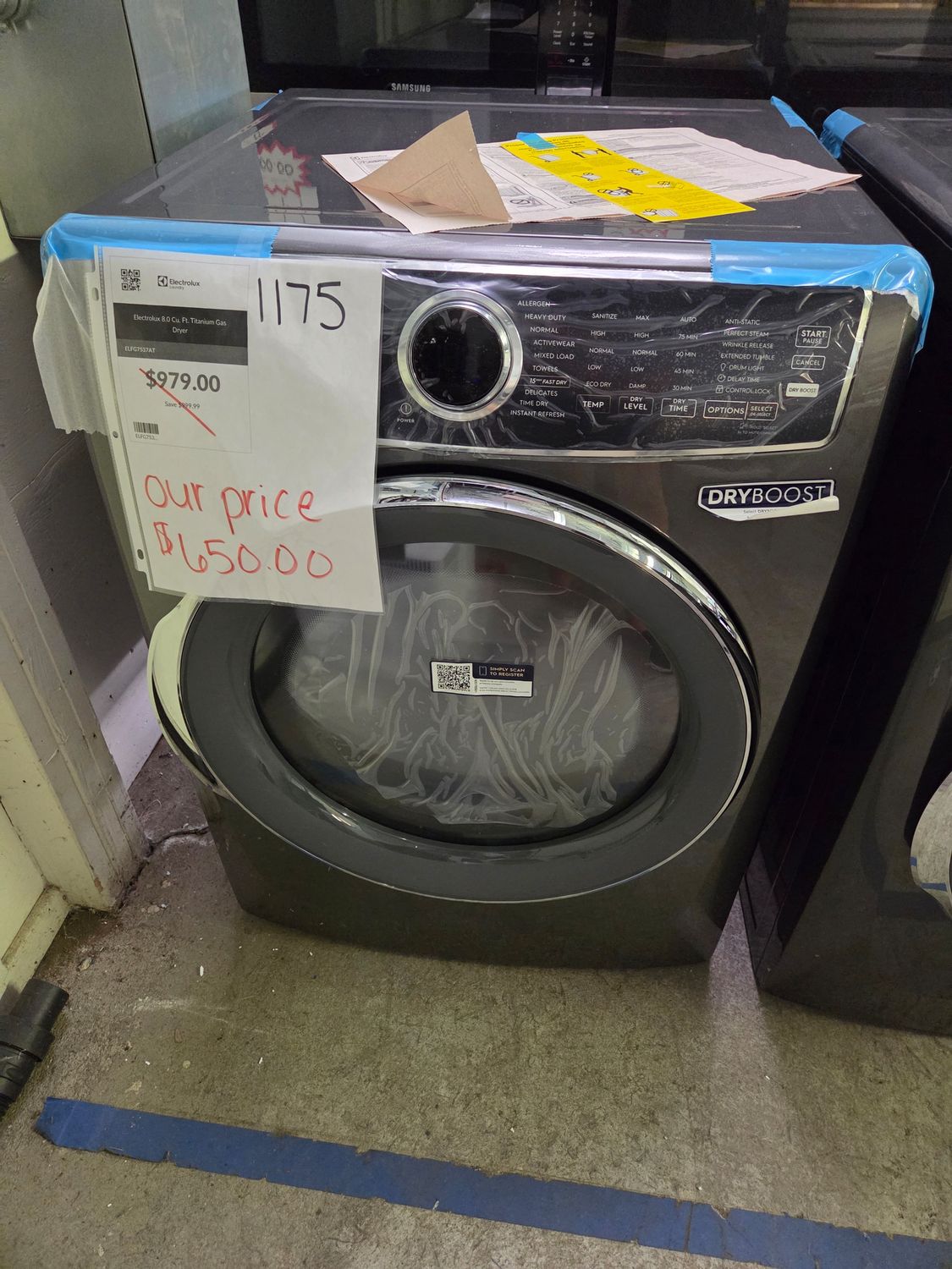 1175 ELFG7537AT  Electrolux 8.0 Cu. Ft. Titanium Gas Dryer