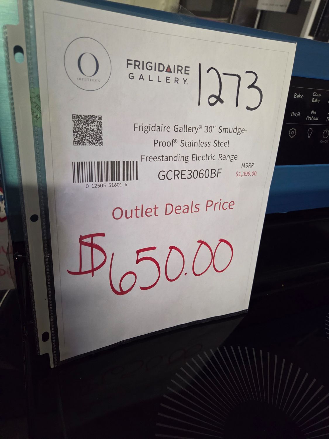 1273 GCRE3060BF Frigidaire Gallery 30&quot; Electric Range with No Preheat + Air Fry