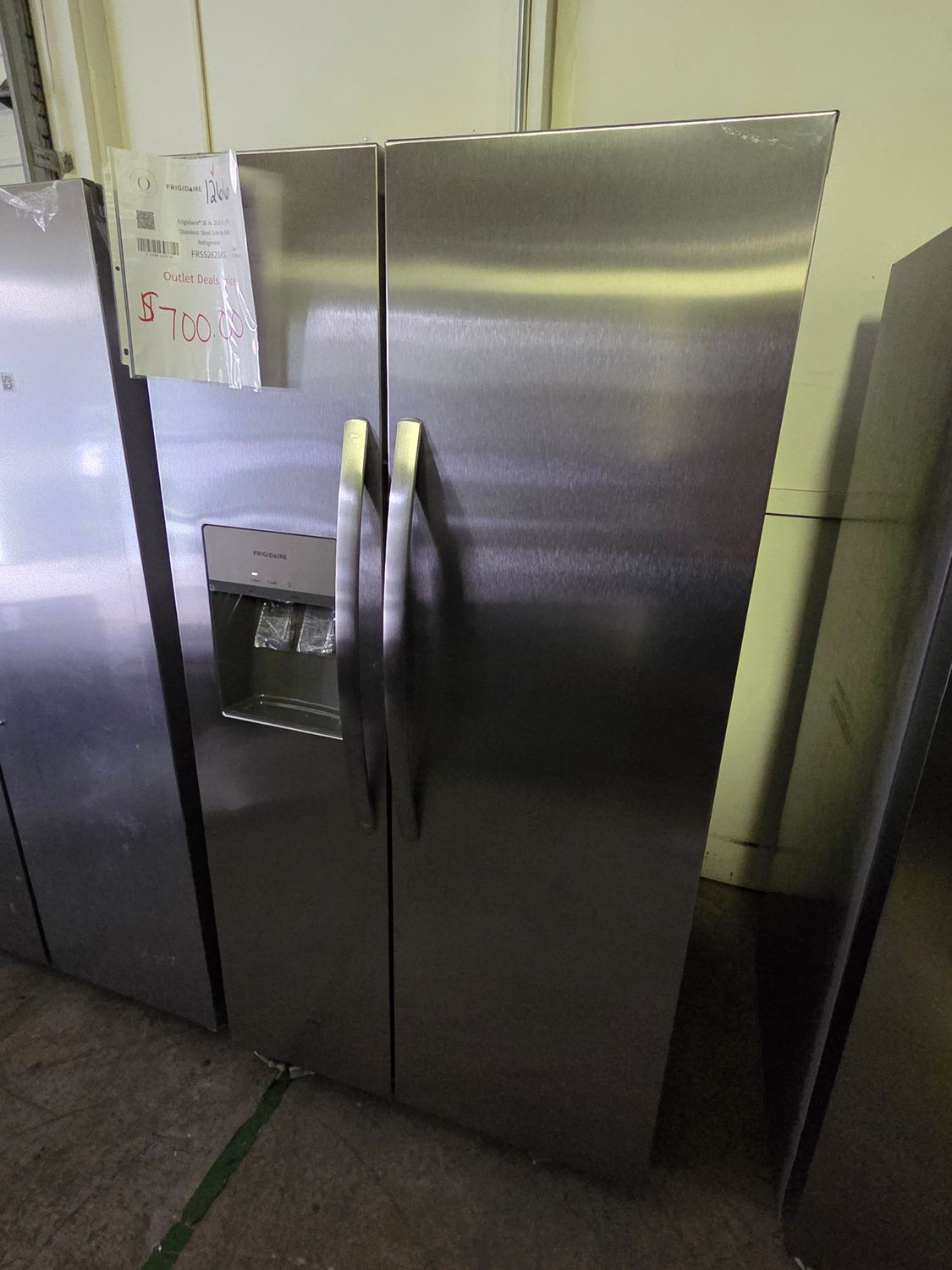 1266 FRSS2623AS Frigidaire 26 Cu. Ft. 36&quot; Standard-Depth Side-by-Side Refrigerator