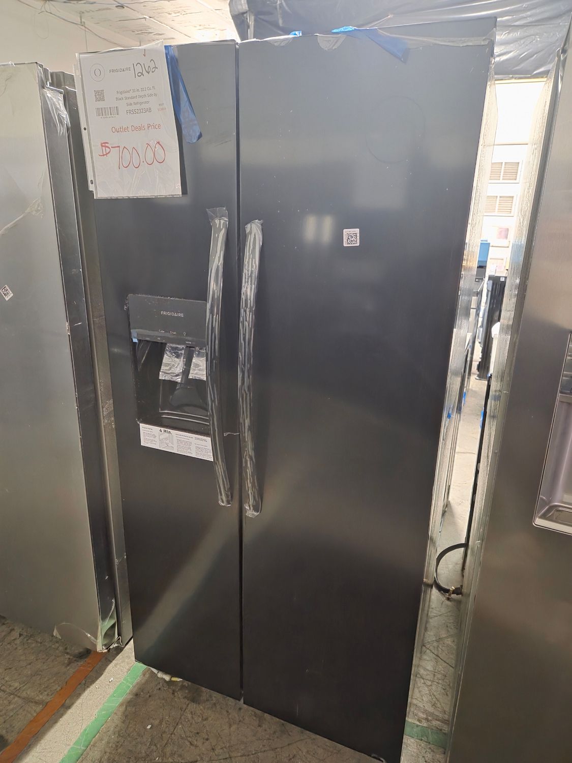 1262 FRSS2323AB Frigidaire 22 Cu. Ft. 33&quot; Standard-Depth Side-by-Side Refrigerator