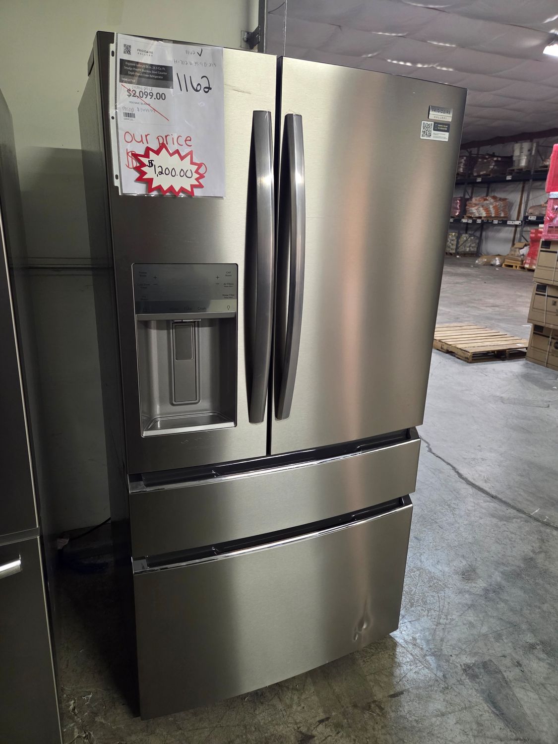 1162 GRMC2273CF Frigidaire Gallery® 36 in. 21.5 Cu. Ft. Smudge-Proof® Stainless Steel Counter Depth French Door Refrigerator