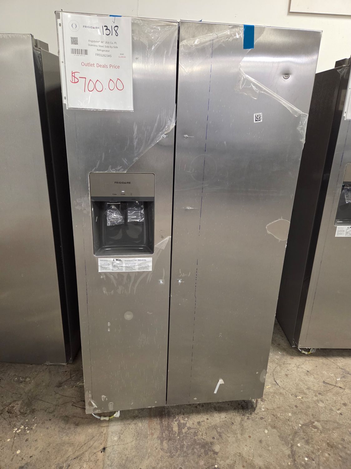 1318 FRSS2623AS Frigidaire® 36&quot; 25.6 Cu. Ft. Stainless Steel Side-by-Side Refrigerator