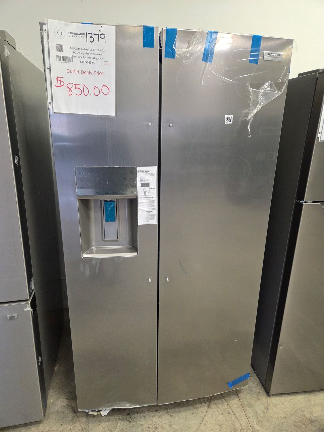 1379 GRSS2652AF Frigidaire Gallery® 36 in. 25.6 Cu. Ft. Smudge-Proof® Stainless Steel Side-by-Side Refrigerator