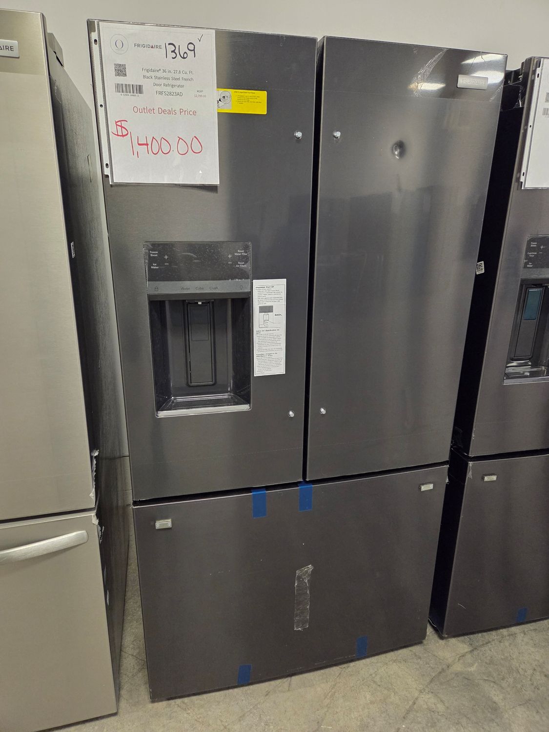 1369 FRFS2823AD Frigidaire® 36 in. 27.8 Cu. Ft. Black Stainless Steel French Door Refrigerator