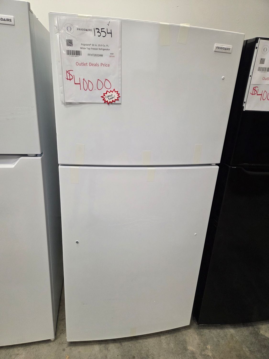1354 FFHT2022AW Frigidaire® 30 in. 20.0 Cu. Ft. White Top Freezer Refrigerator