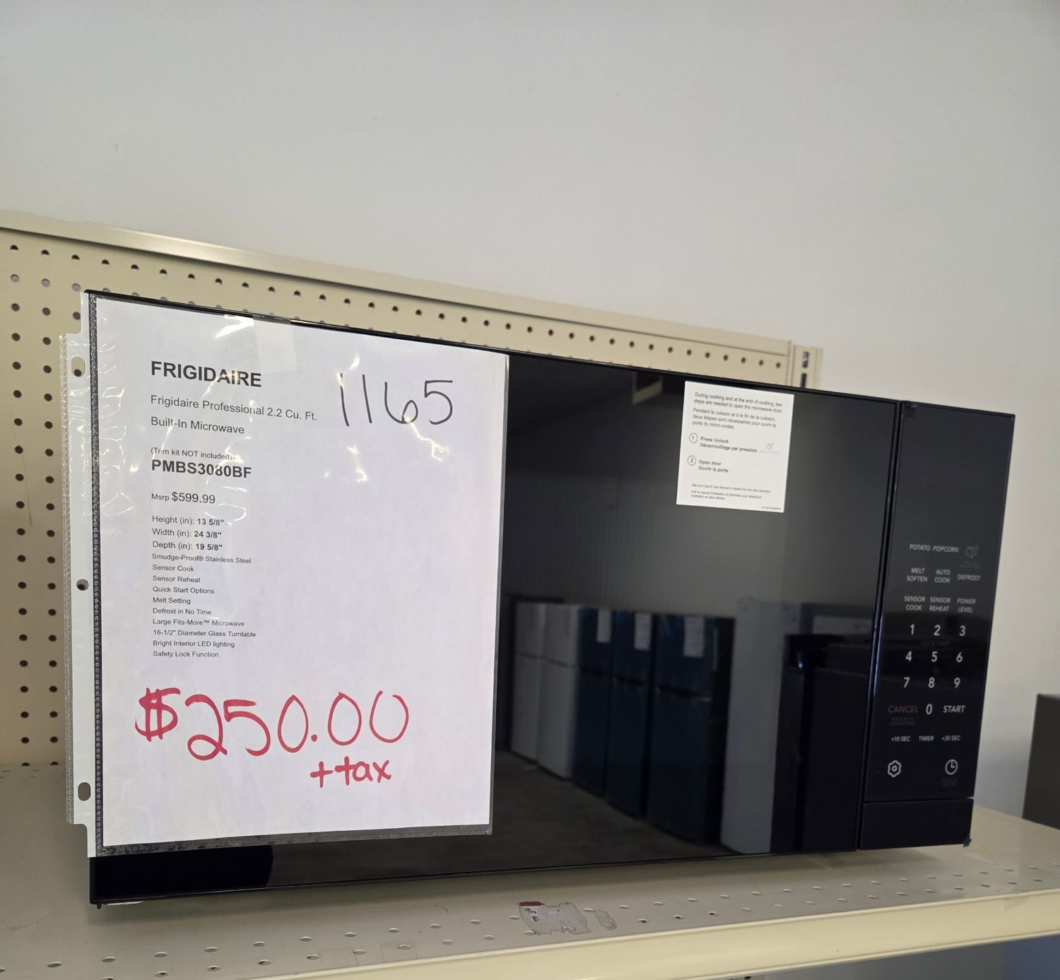 1165  PMBS3080BF Frigidaire Professional 2.2 Cu. Ft. Built-In Microwave