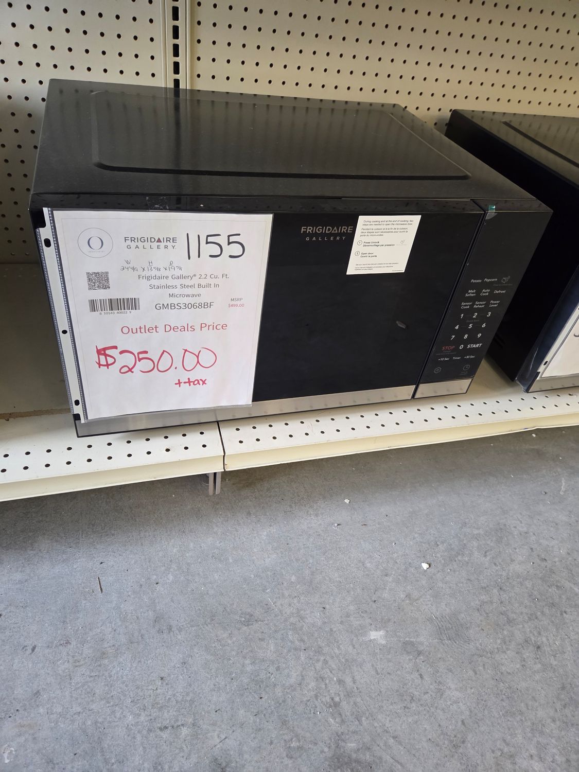 1155 GMBS3068BF Frigidaire Gallery® 2.2 Cu. Ft. Stainless Steel Built In Microwave