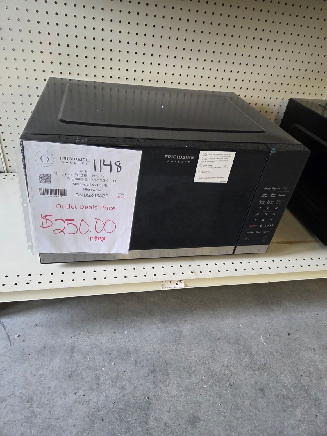 1148 GMBS3068BF Frigidaire Gallery® 2.2 Cu. Ft. Stainless Steel Built In Microwave