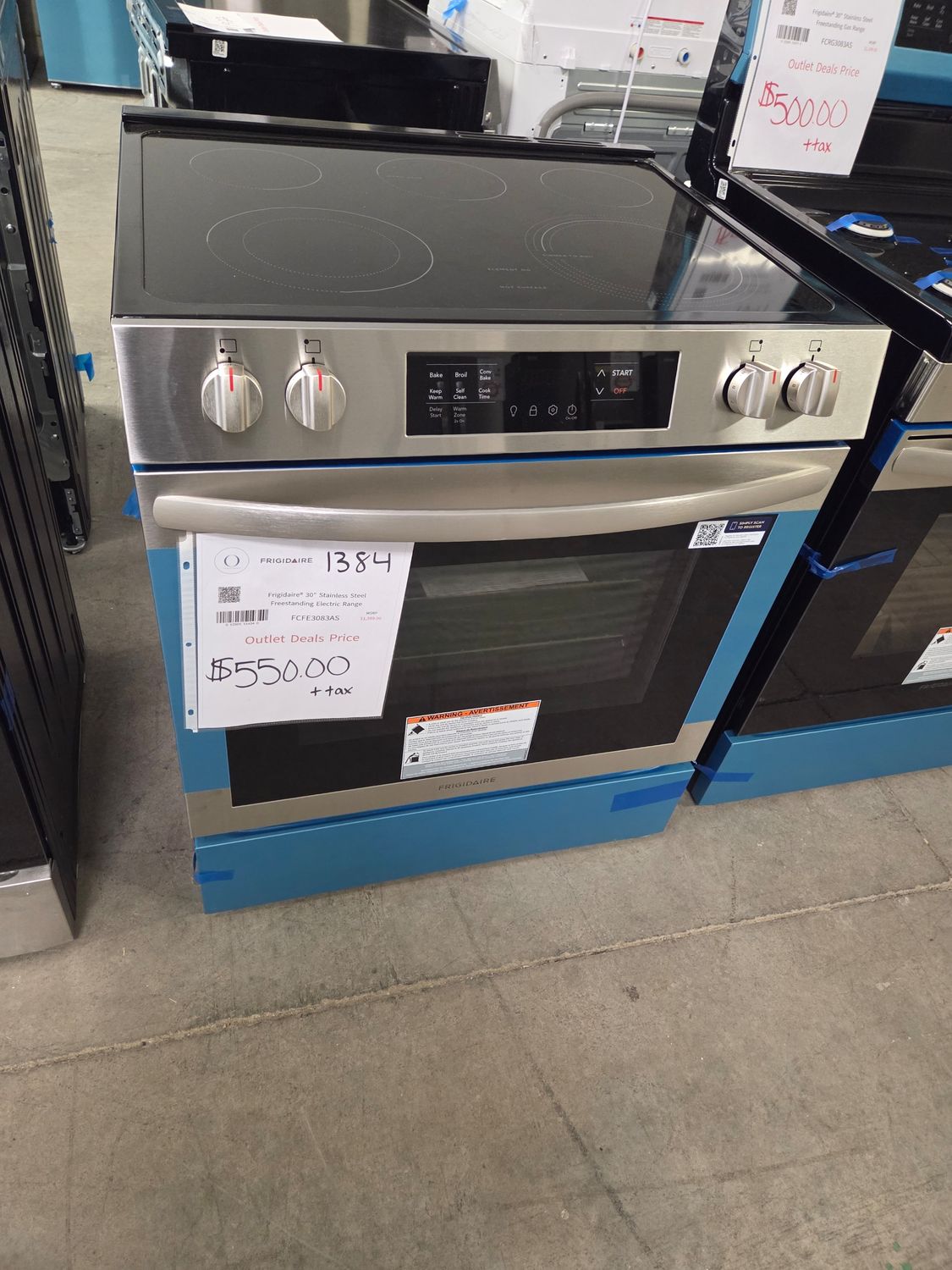 1384-8023 FCFE3083AS Frigidaire® 30" Stainless Steel Freestanding Electric Range