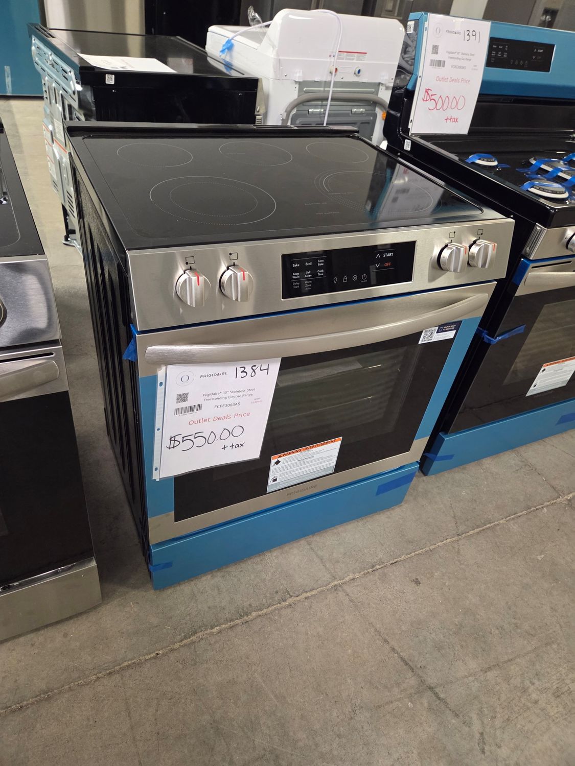 1384-8023 FCFE3083AS Frigidaire® 30" Stainless Steel Freestanding Electric Range
