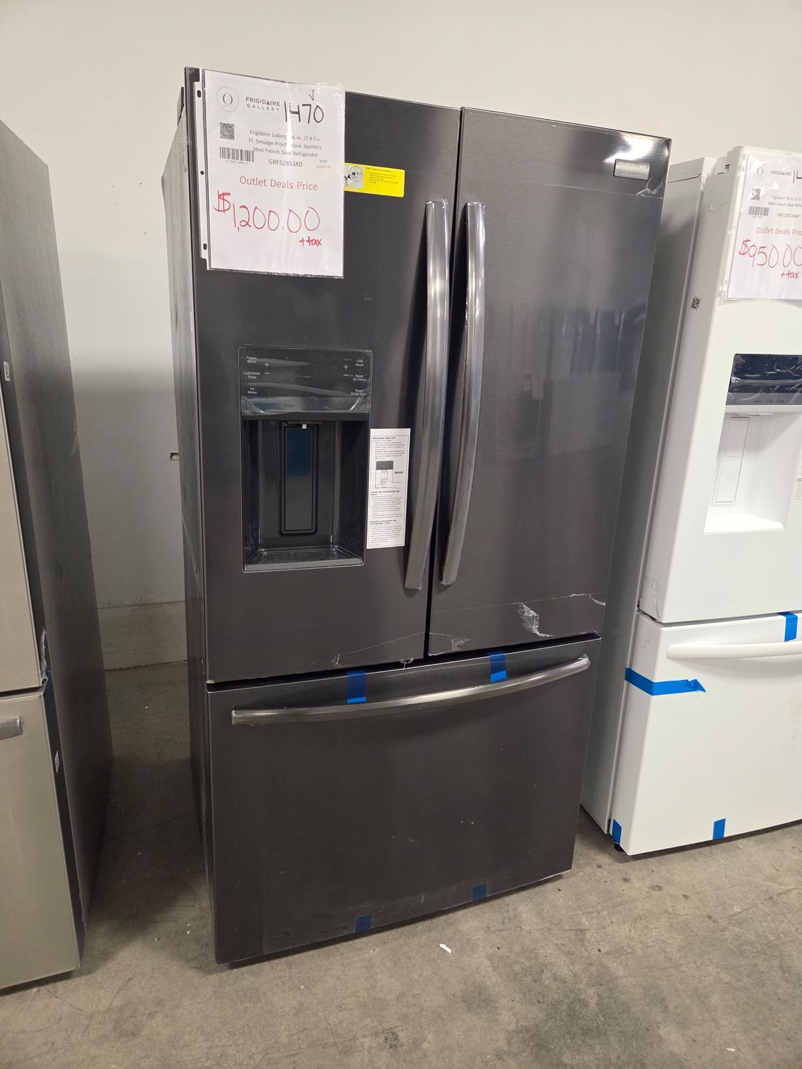 1470-5171 GRFS2853AD  Frigidaire Gallery® 36 in. 27.8 Cu. Ft. Smudge-Proof® Black Stainless Steel French Door Refrigerator