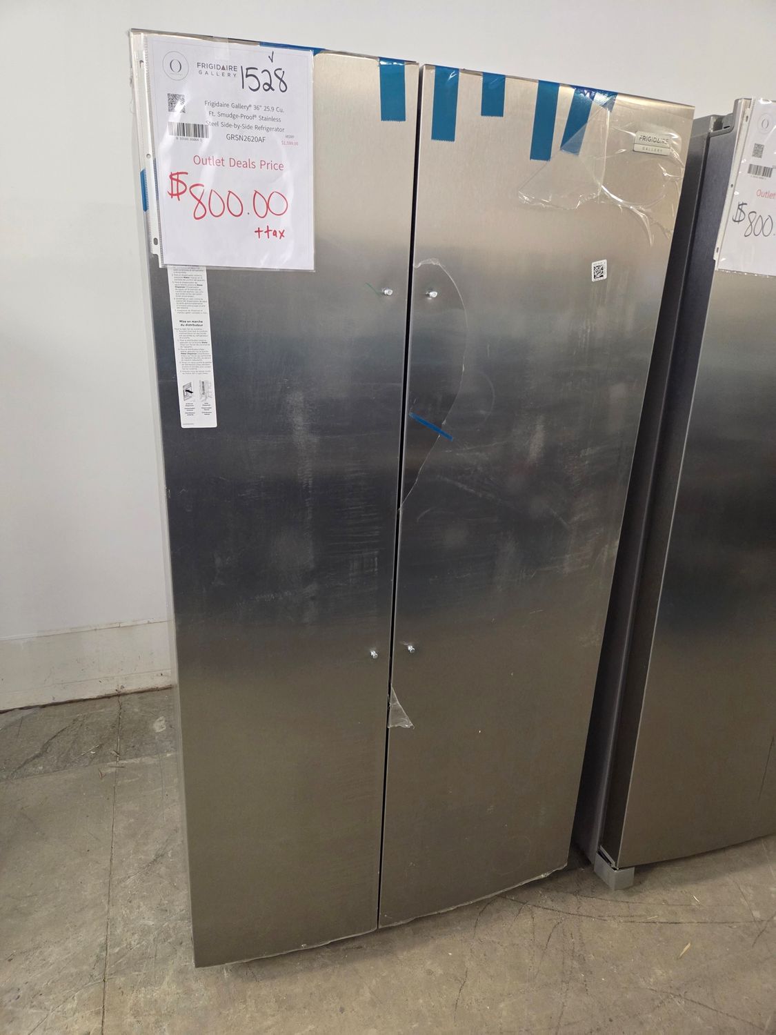 1528-4435 GRSN2620AF Frigidaire Gallery® 36" 25.9 Cu. Ft. Smudge-Proof® Stainless Steel Side-by-Side Refrigerator