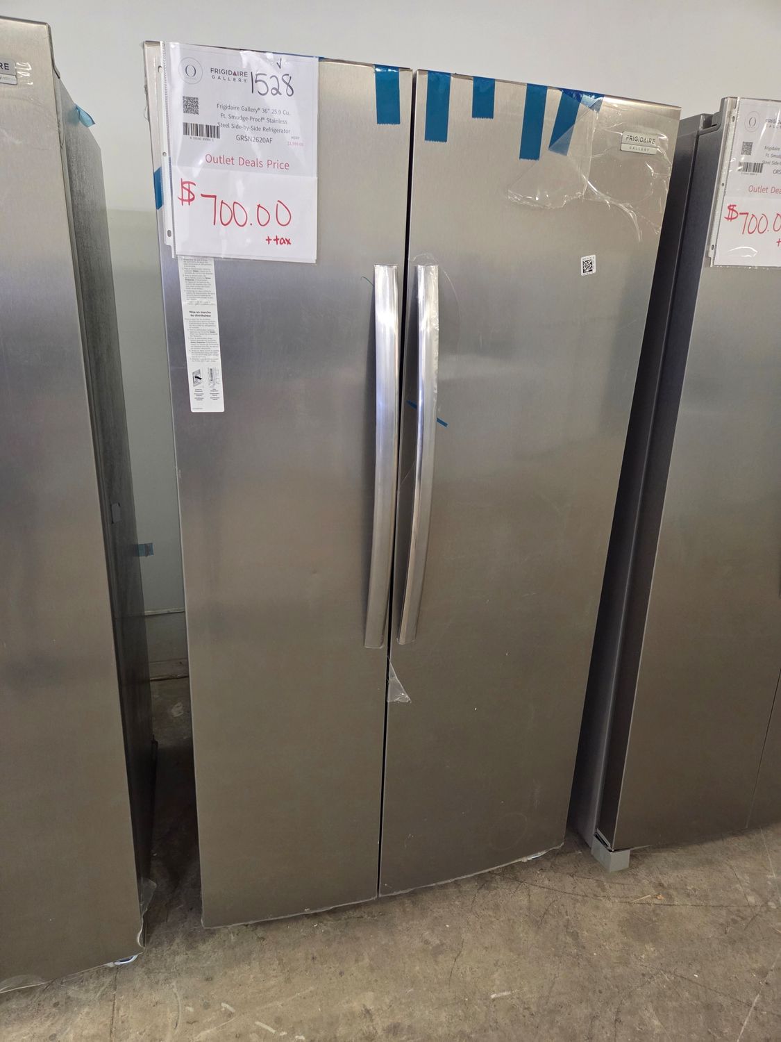 1528-4435 GRSN2620AF Frigidaire Gallery® 36" 25.9 Cu. Ft. Smudge-Proof® Stainless Steel Side-by-Side Refrigerator