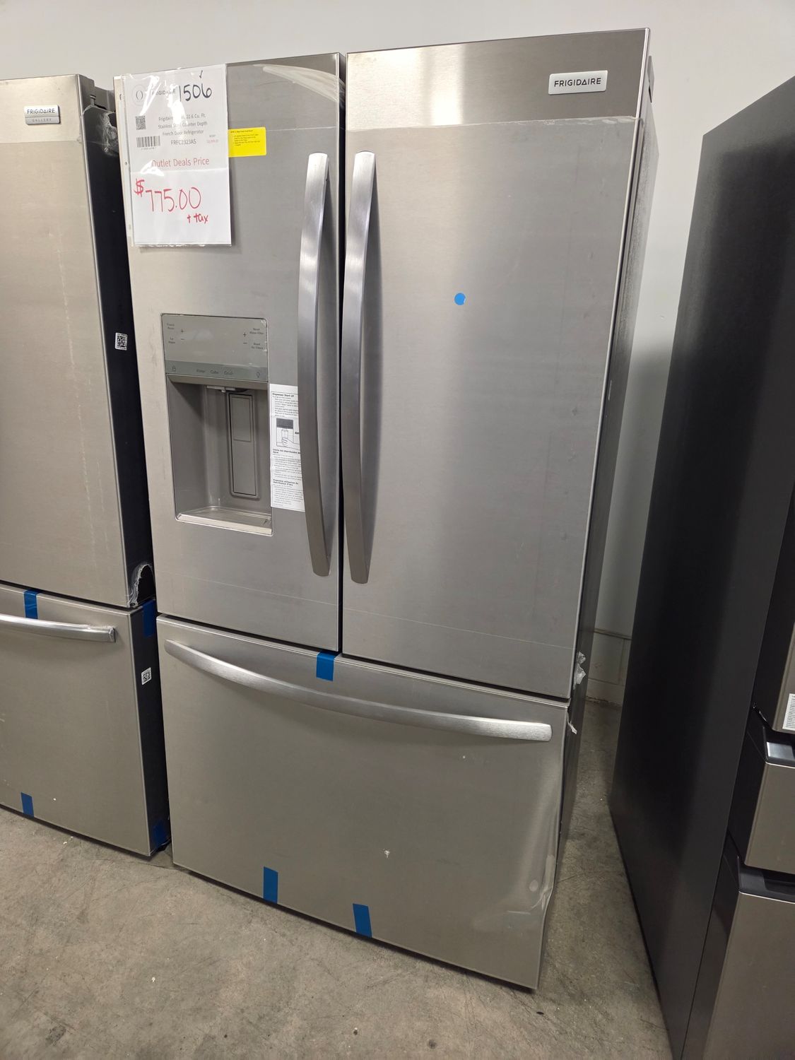 1506-6657 FRFC2323AS Frigidaire® 36 in. 22.6 Cu. Ft. Stainless Steel Counter Depth French Door Refrigerator