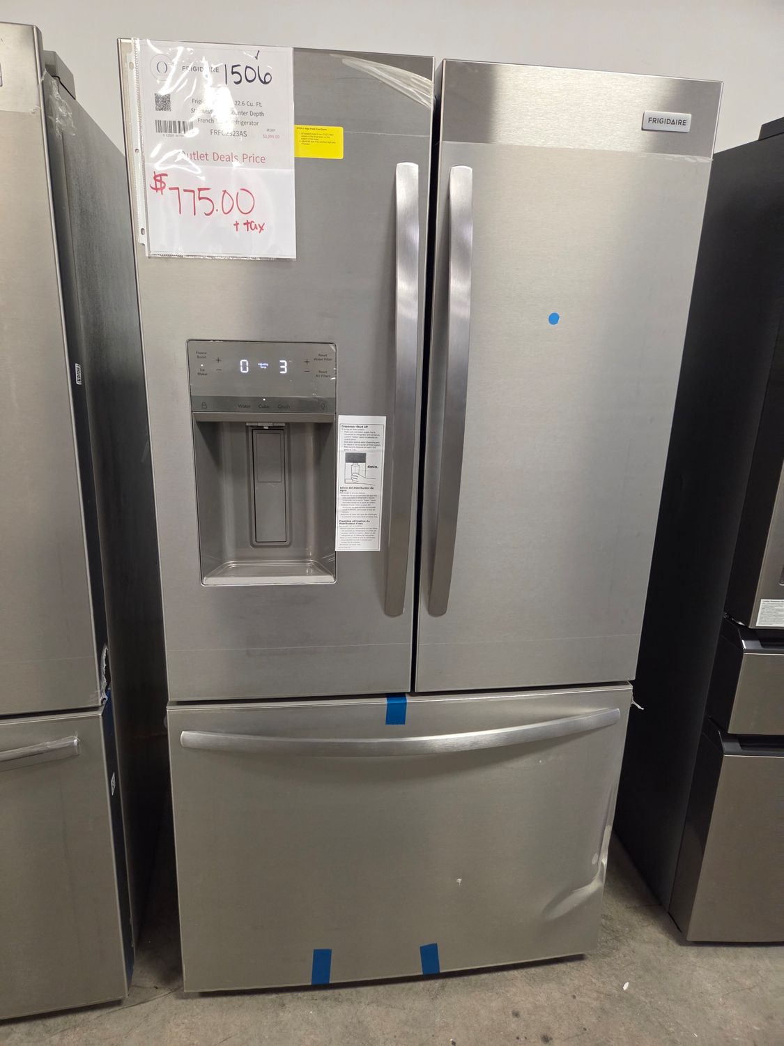 1506-6657 FRFC2323AS Frigidaire® 36 in. 22.6 Cu. Ft. Stainless Steel Counter Depth French Door Refrigerator