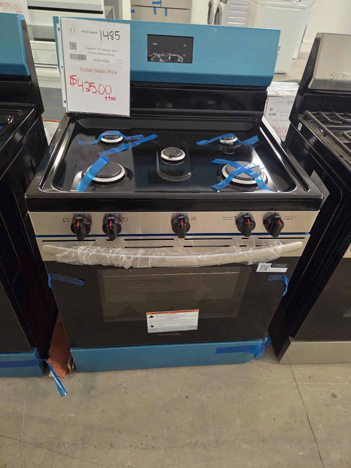 1485-8876 FCRG3052BS Frigidaire® 30" Stainless Steel Freestanding Gas Range