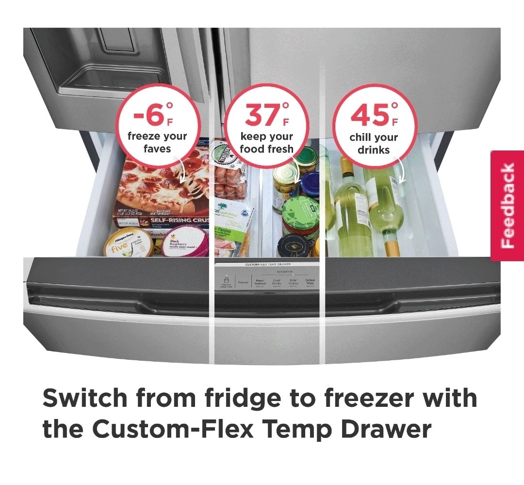 1580 1K52583719-GRMC2273CF Frigidaire Gallery® 36 in. 21.5 Cu. Ft. Smudge-Proof® Stainless Steel Counter Depth French Door Refrigerator