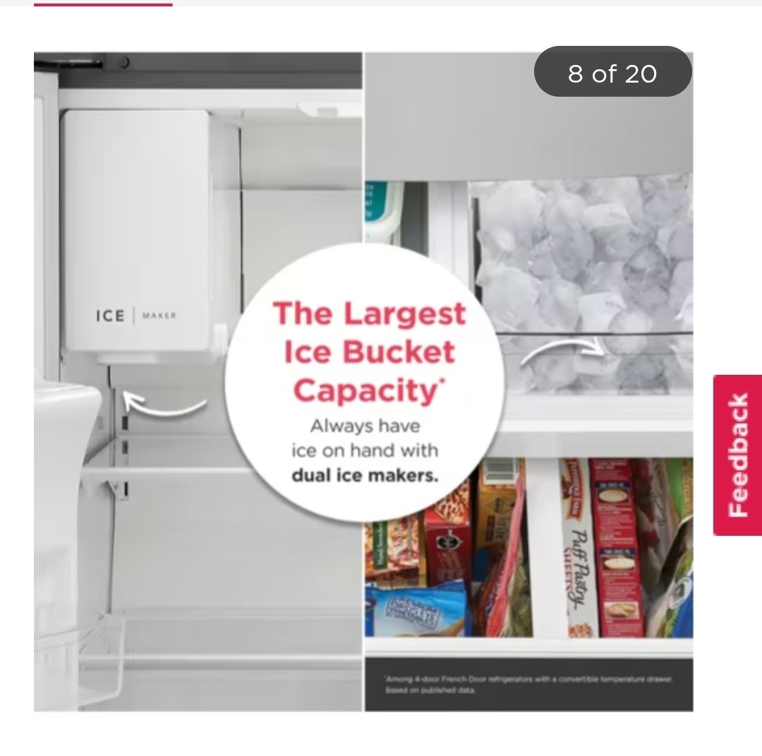 1611 FRMS274TAV Frigidaire 26 Cu. Ft. Standard-Depth 4-Door French Door Refrigerator 1K53076541