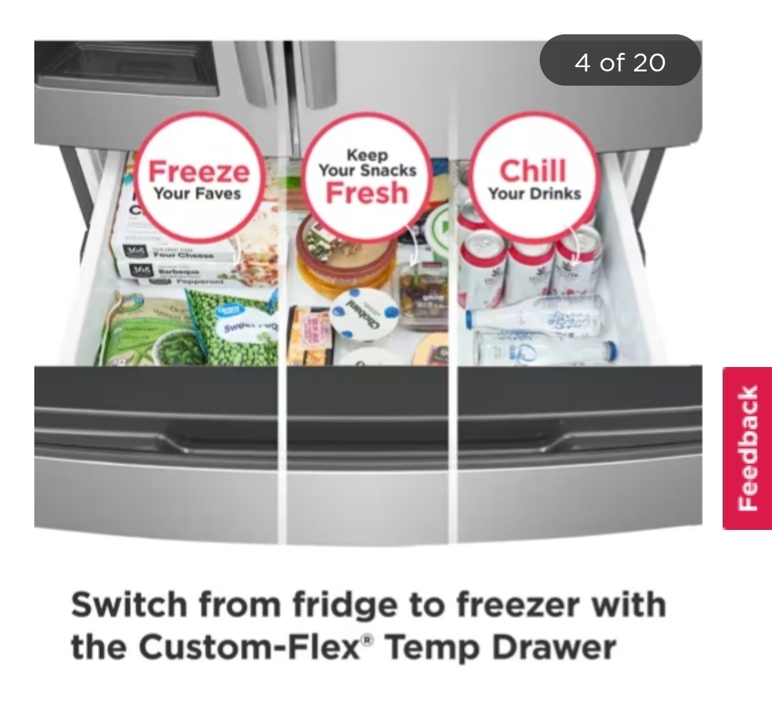1611 FRMS274TAV Frigidaire 26 Cu. Ft. Standard-Depth 4-Door French Door Refrigerator 1K53076541