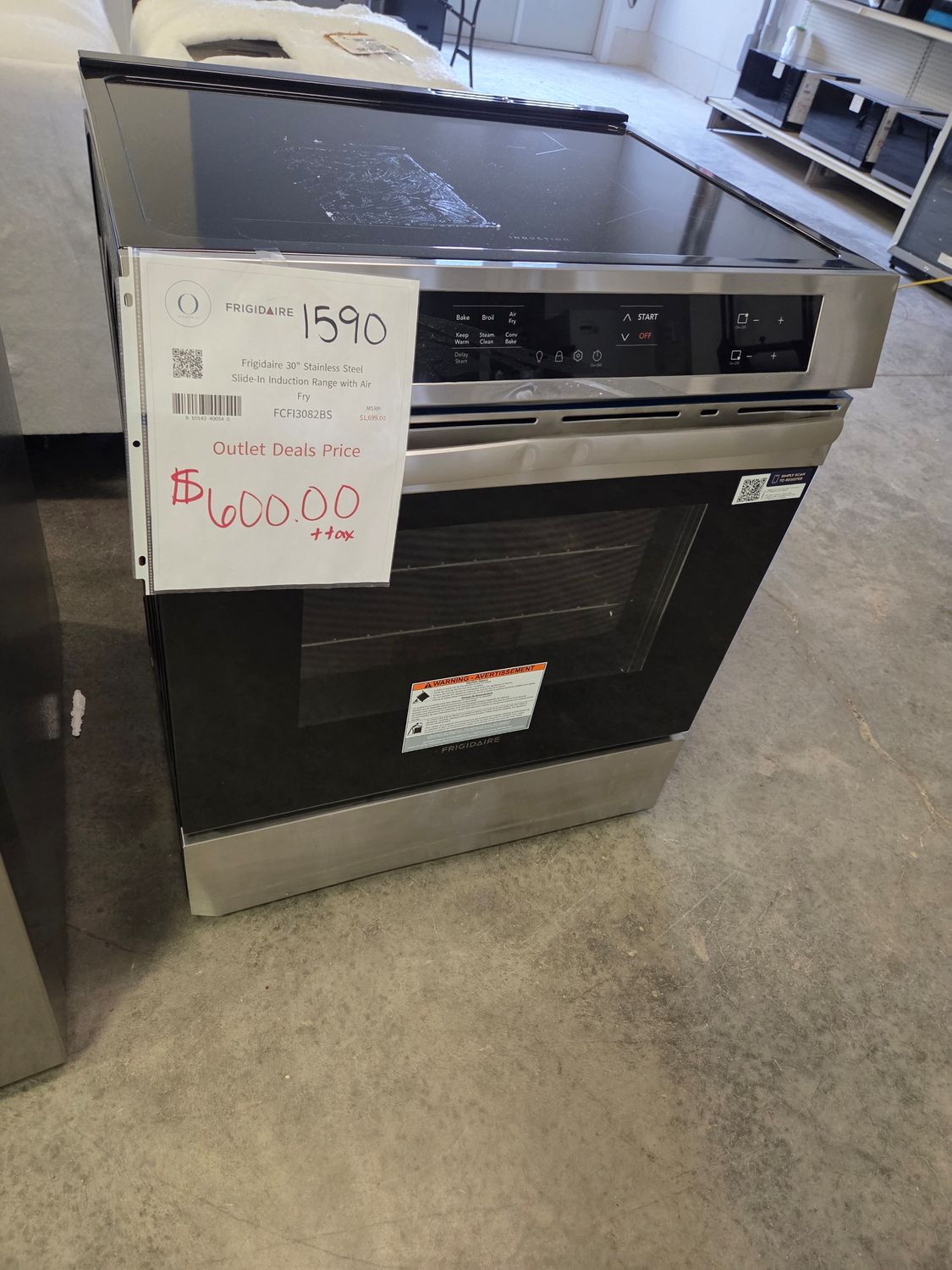 1590 FCFI3082BS Frigidaire 30" Stainless Steel Slide-In Induction Range with Air Fry VF50537439