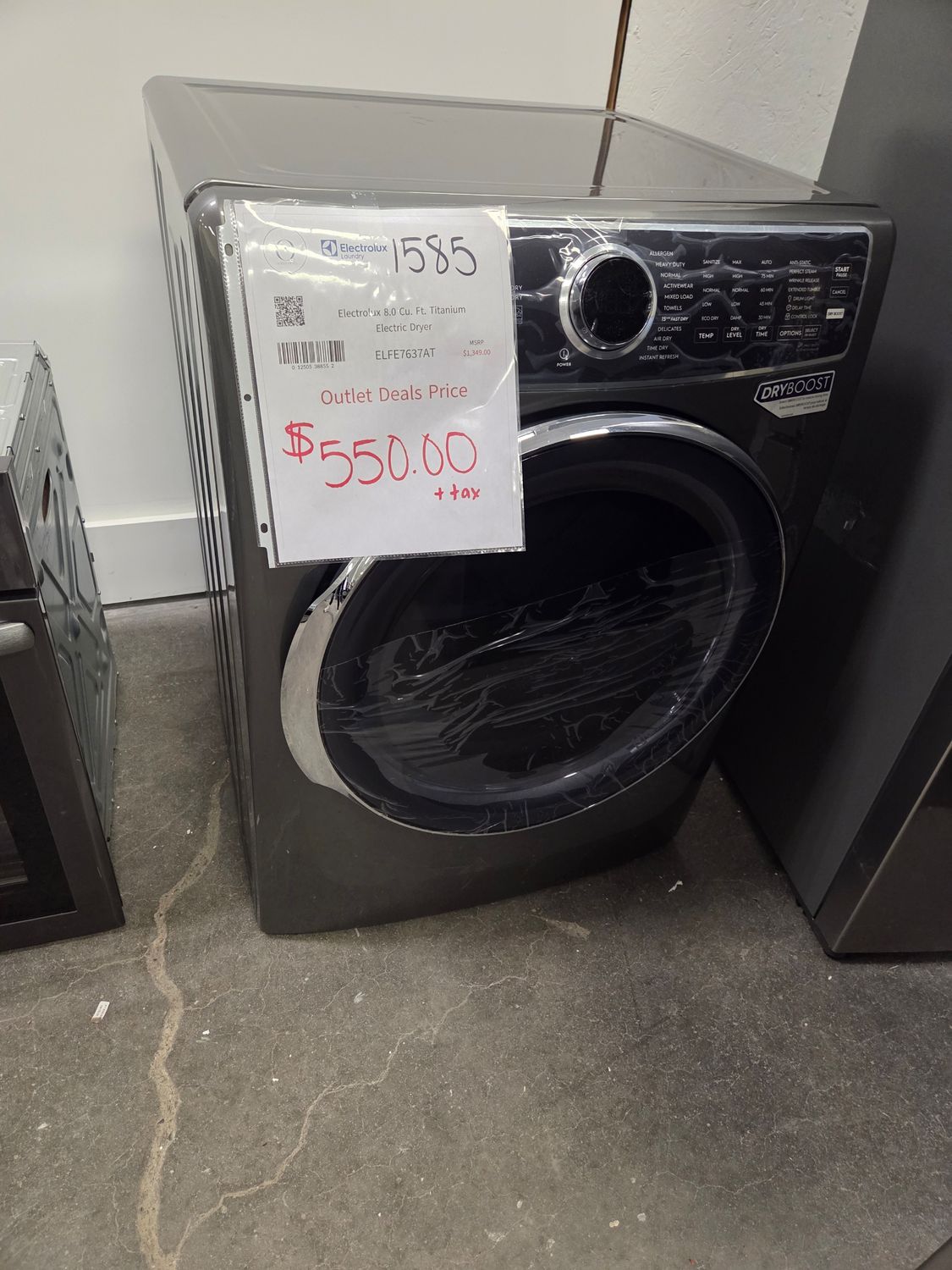 1585 ELFE7637AT Electrolux 8.0 Cu. Ft. Titanium Electric Dryer 4D60505653