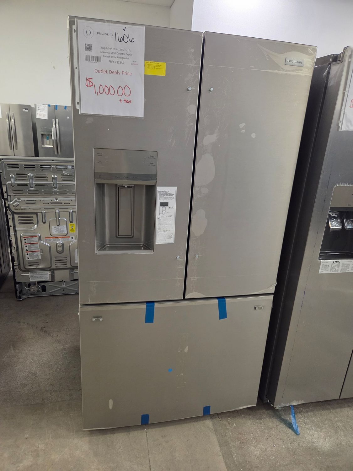 1606 FRFC2323AS Frigidaire® 36 in. 22.6 Cu. Ft. Stainless Steel Counter Depth French Door Refrigerator 4A53803348