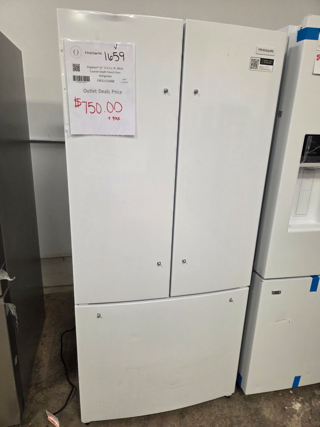 1659 Frigidaire® 32" 17.6 Cu. Ft. White Counter-Depth French Door Refrigerator FRFG1723AW-1K60280226