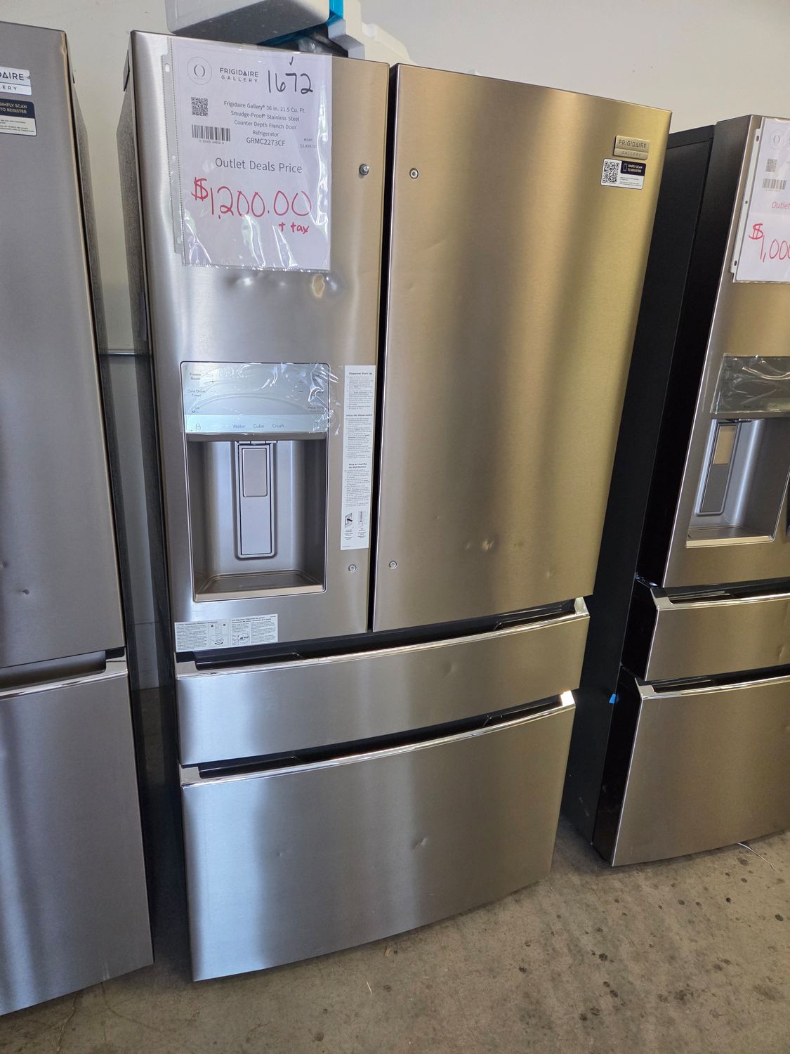 1672 Frigidaire Gallery® 36 in. 21.5 Cu. Ft. Smudge-Proof® Stainless Steel Counter Depth French Door Refrigerator GRMC2273CF-1K54578355