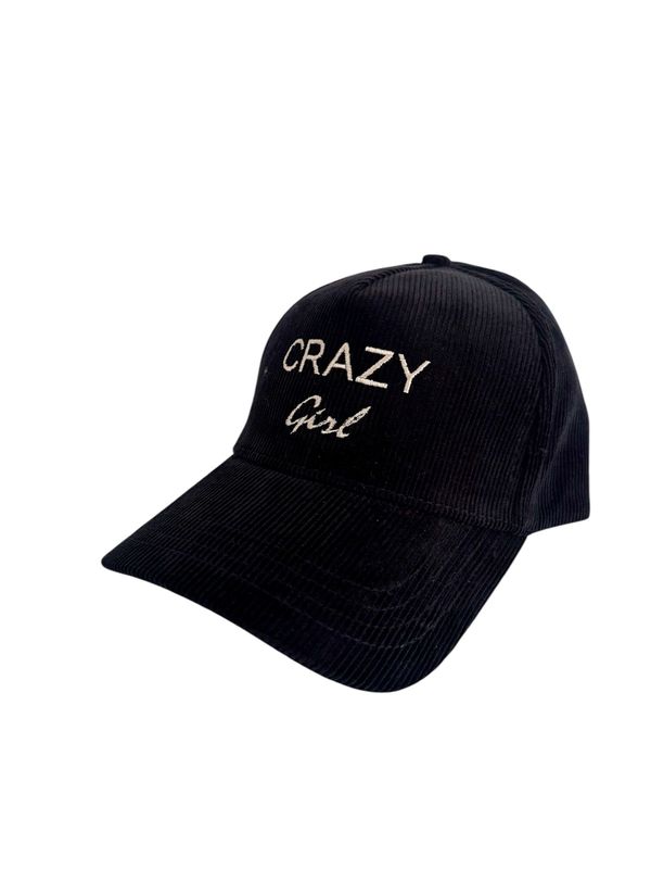 Casquette CRAZY Girl Noire velours Casquette CRAZY Girl Noire velours
