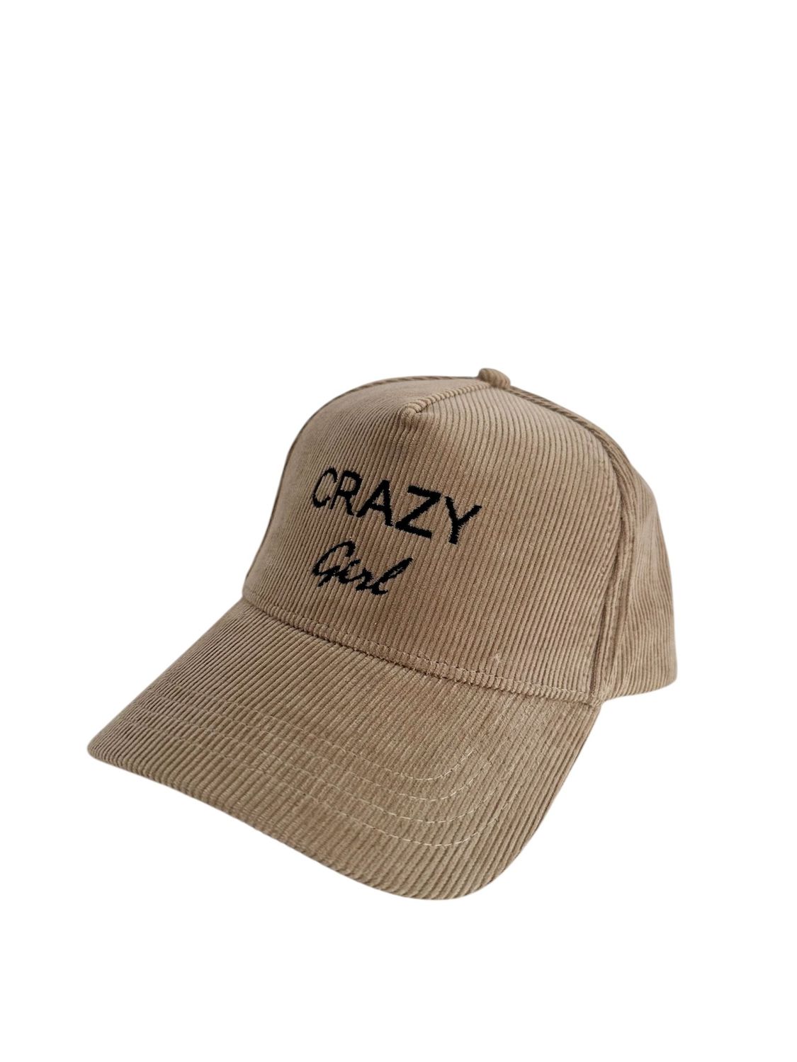 Casquette CRAZY Girl Beige velours