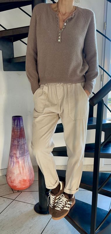 Pantalon Celou velours écru