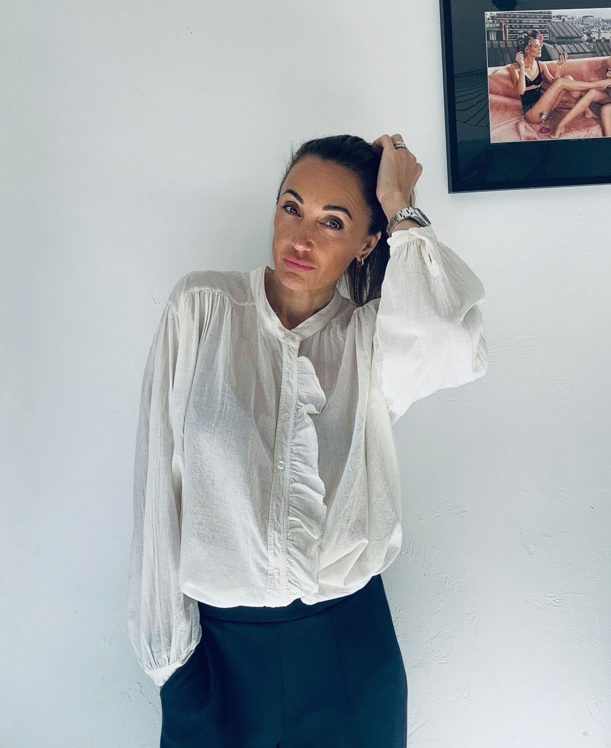 Chemise Violette écrue
