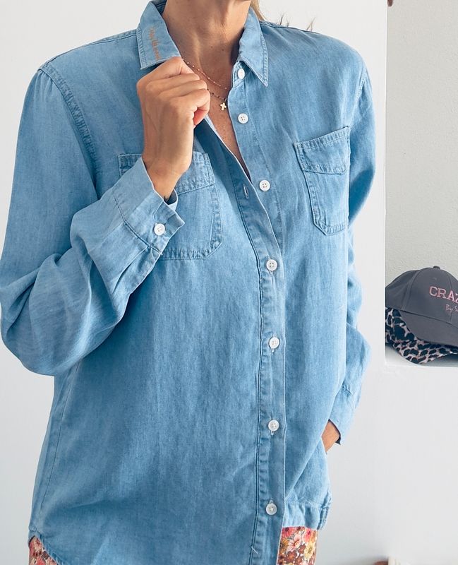 Chemise Jean's Enjoy The Moment Bleu clair Chemise Jean's Enjoy The Moment Bleu clair