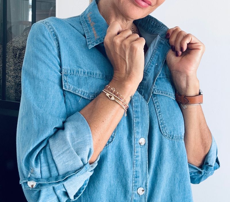 Chemise Jean's Enjoy The Moment Bleu Chemise Jean's Enjoy The Moment Bleu