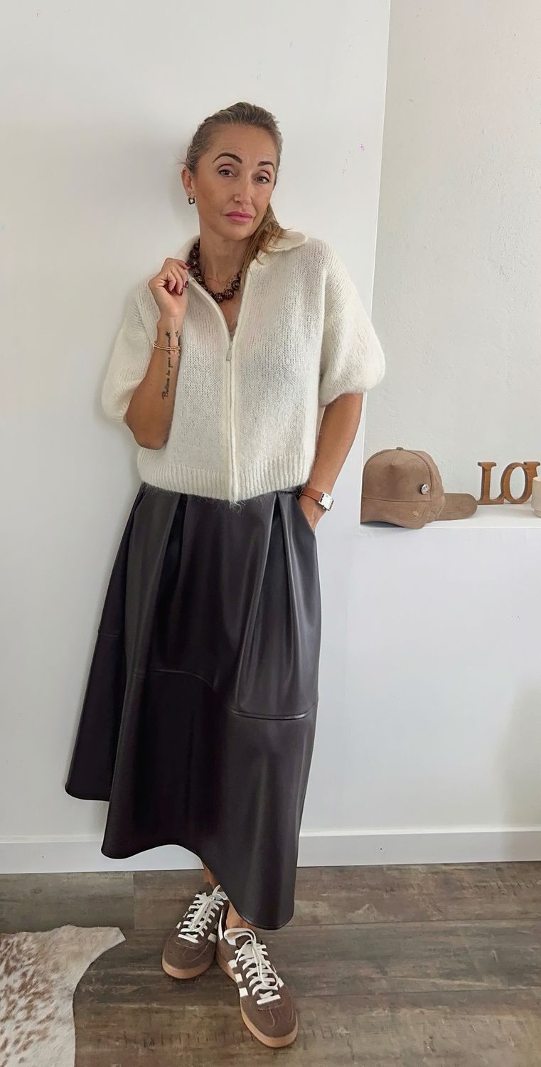 Jupe Angie Simili Chocolat Jupe Angie Simili Chocolat