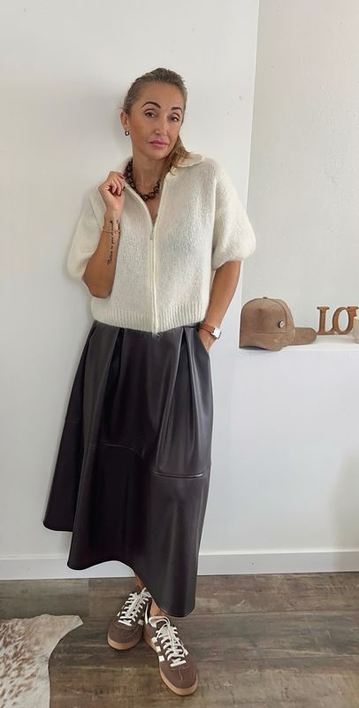 Jupe Angie  Simili Chocolat