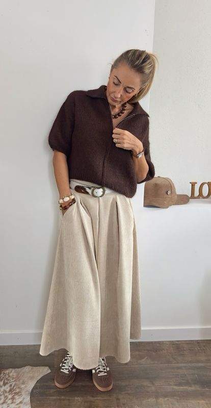 Jupe Eve velours Ecru