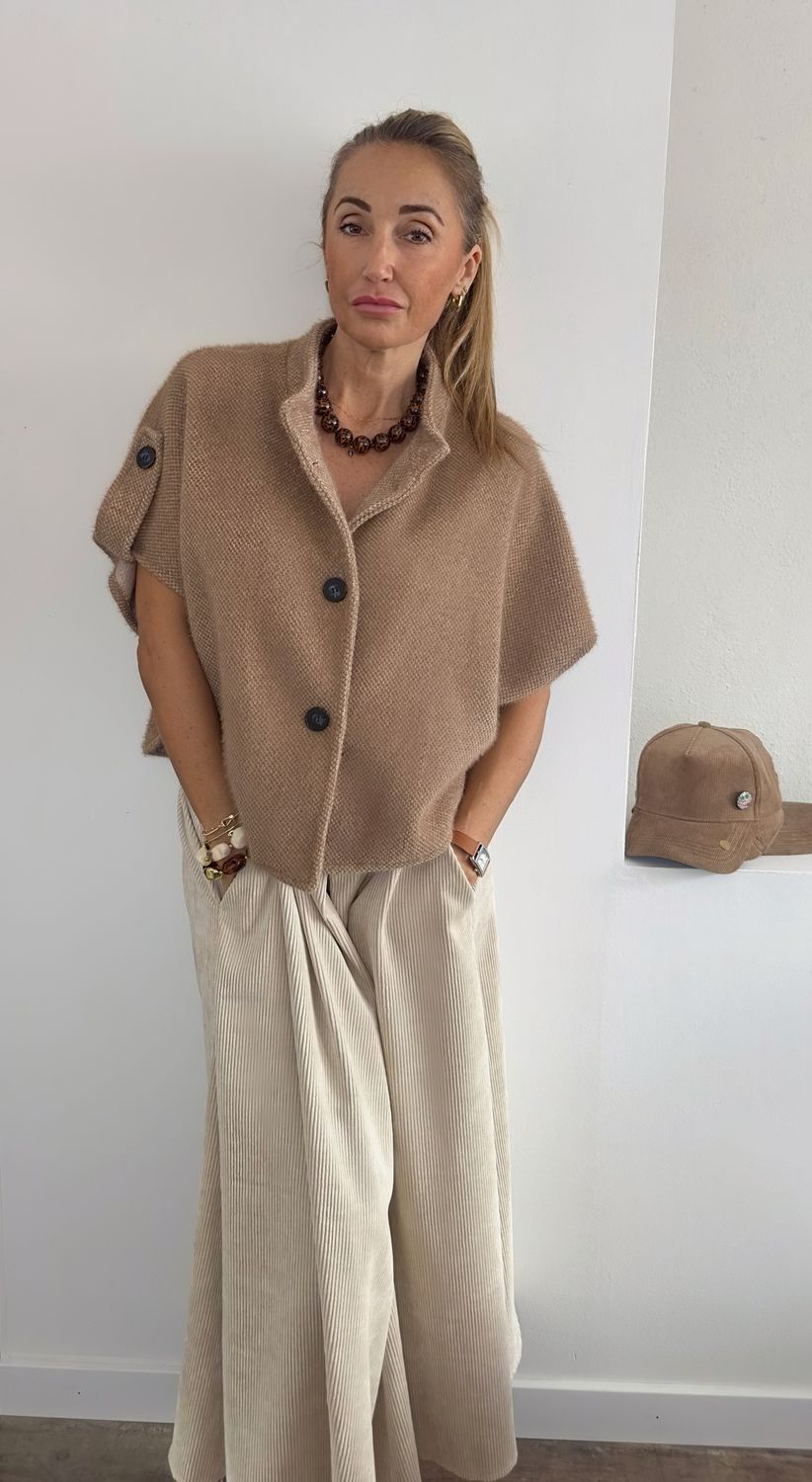 Gilet cape Kaloo Camel