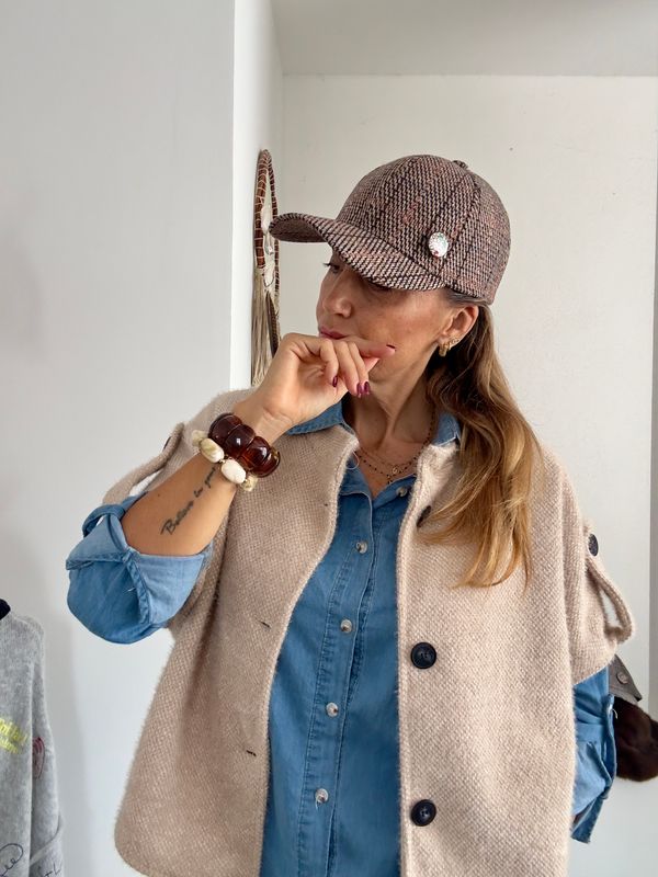 Gilet cape Kaloo Ecru