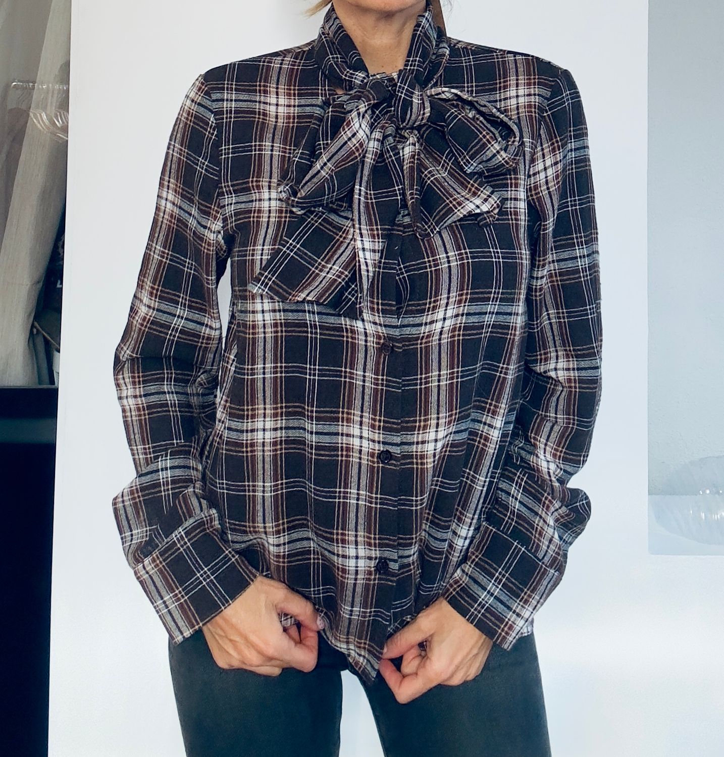 Chemise Sonia marron/écru Chemise Sonia marron/écru