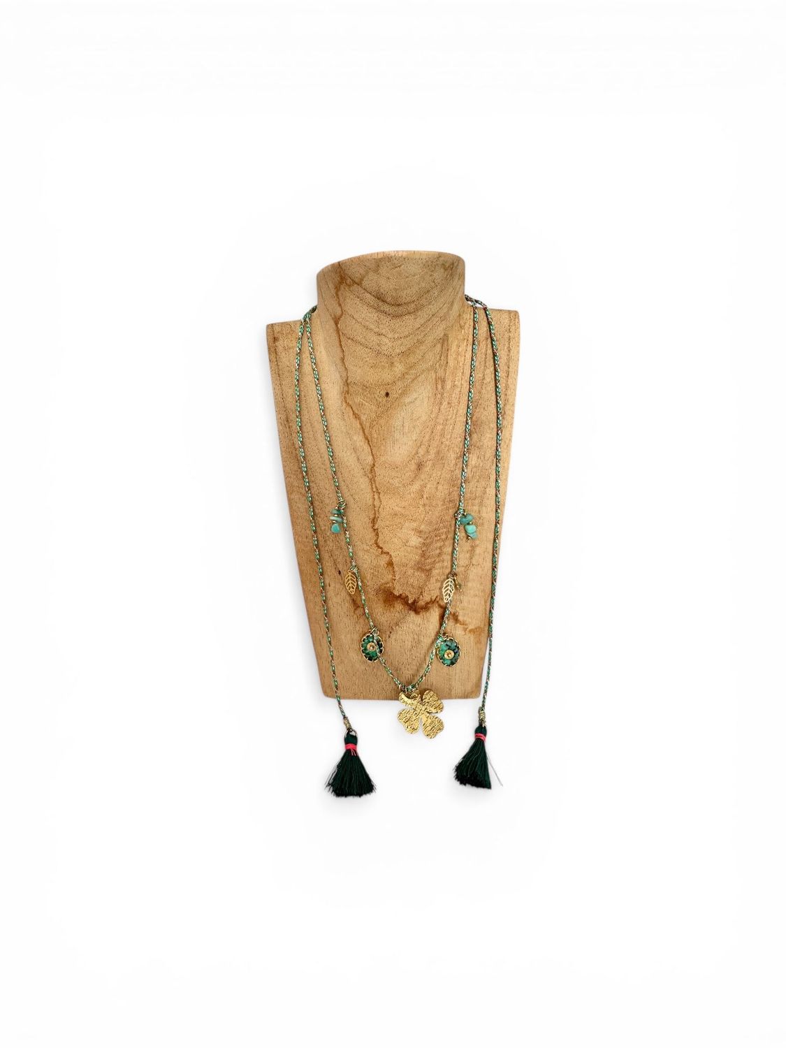 Sautoir fil lurex vert