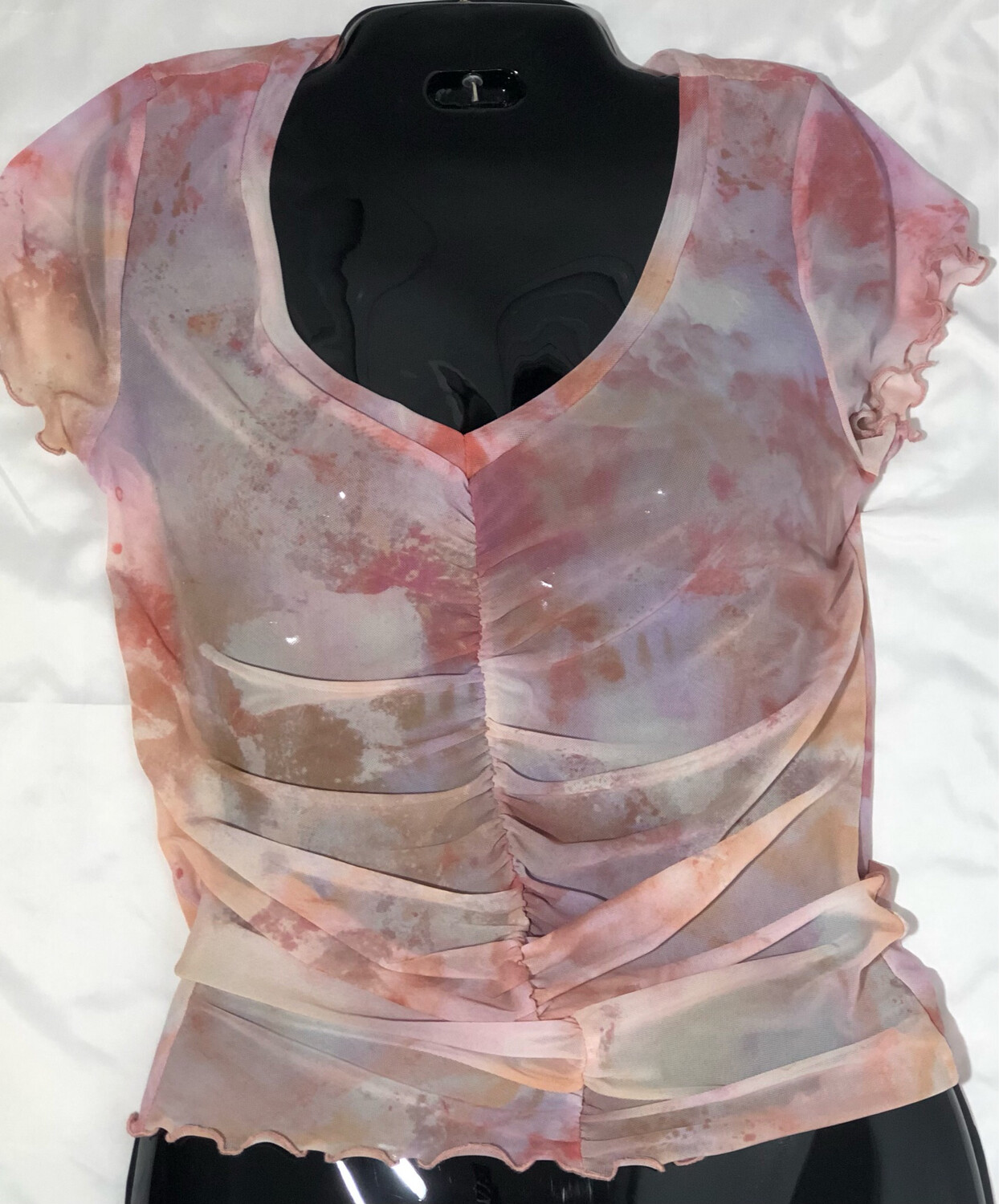 Willow & Root Tie Dye Mesh Top  (Small)