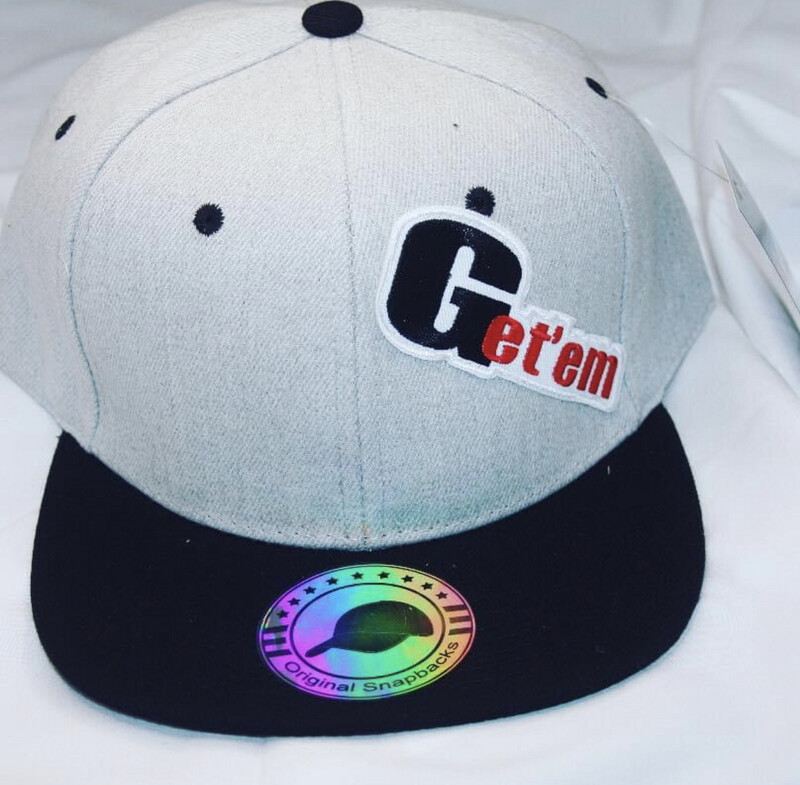 Get’em Grey and Black Flat Bill  Hat (Back Order)