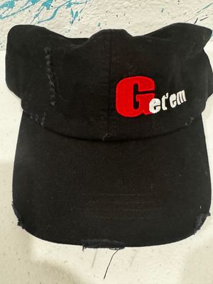 New Get'em Black Dad Hat with with Red and white Get'em Embroidery lettering Unisex