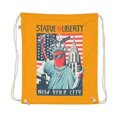 Organic cotton drawstring bag - Statue Of Liberty