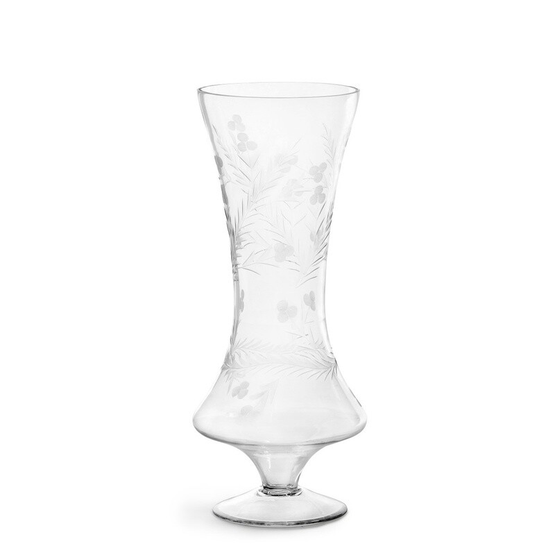 Zelda Etched Glass Vase, Medium