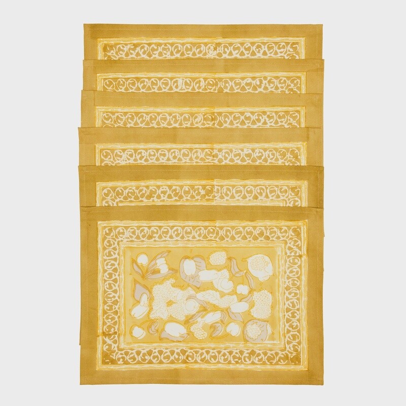 Forest Harvest Grey & Mustard Placemats S/6